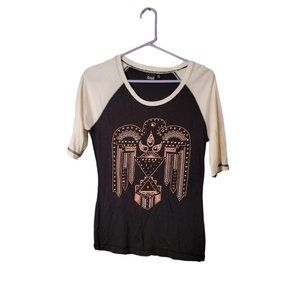 Cruel Size Small Women's Top Beaded Eagle Raglan Tee T Shirt